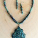 Imperial Jasper necklace with vintage turquoise pendant ~ $65