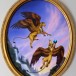 Will You Play With Me? (Gryphons) ~ Original oil 16"oval framed: *Sale $700 - Reg $1250